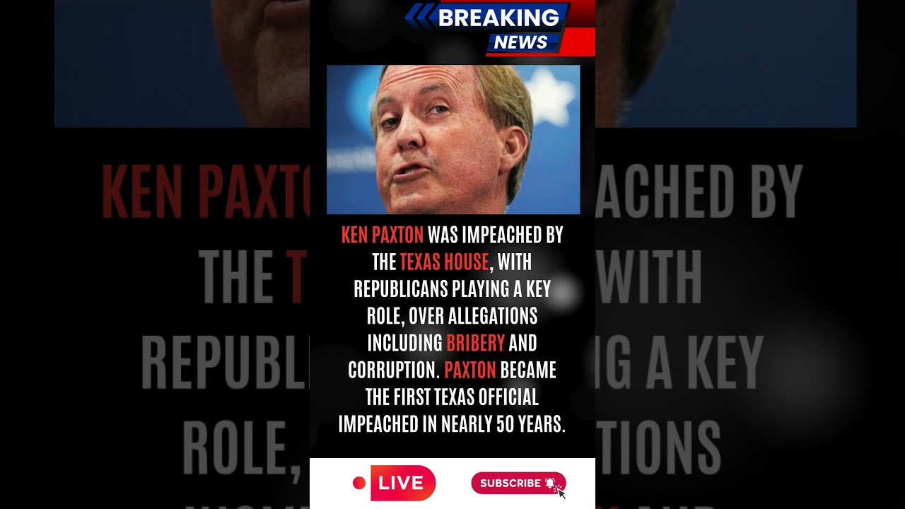 Ken Paxton&rsquo;s Own Party Impeached Him