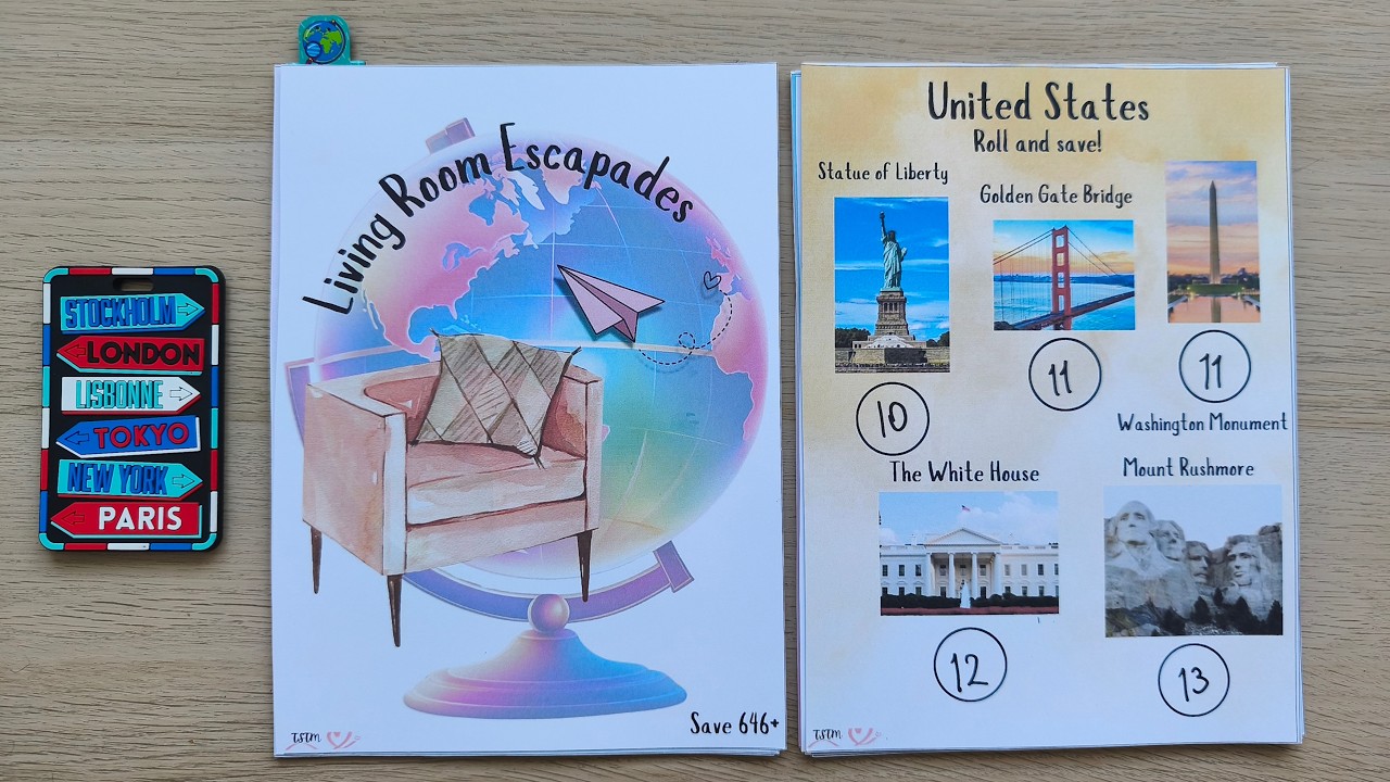 Travel Tuesday | Living Room Escapades Travel Savings Challenge Book | Vacation Savings Challenges