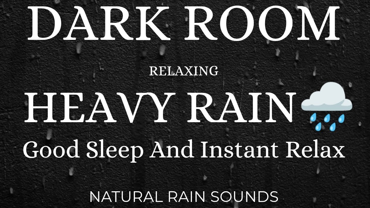 Heavy Rain for Sleeping | 3 Hours Black Screen Rain Sounds