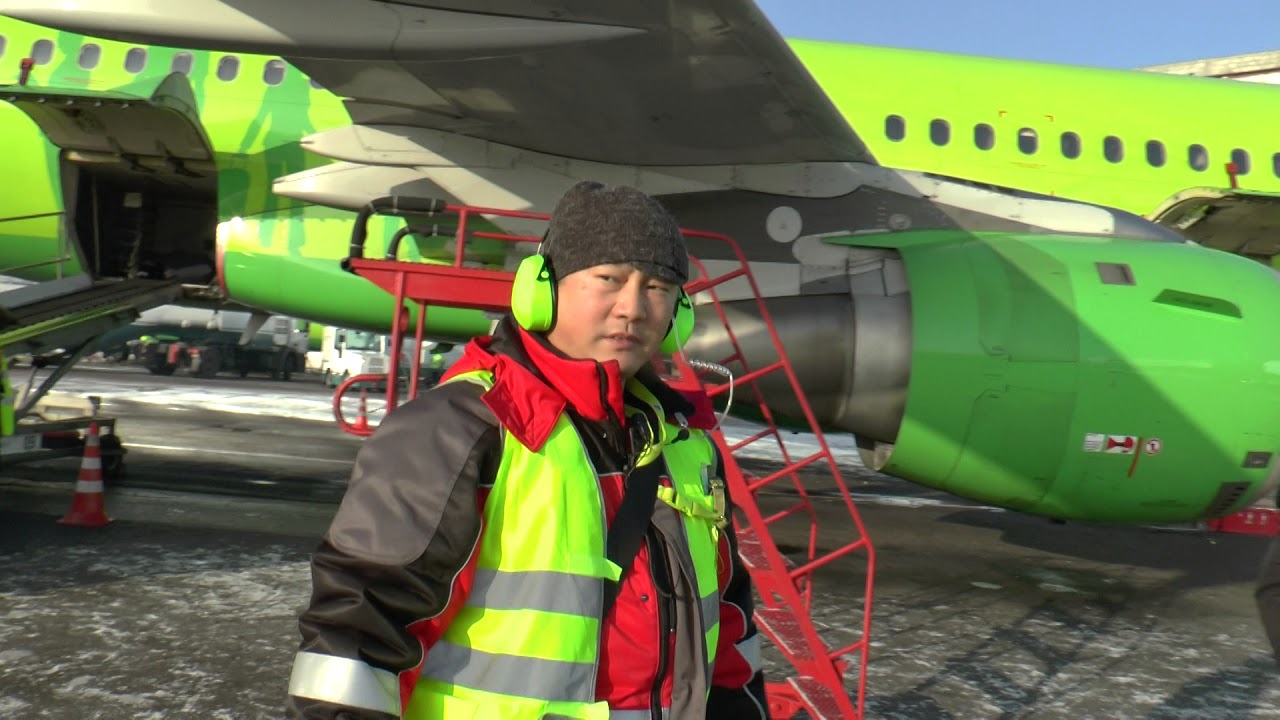 Наземное обслуживание (Ground Handling) ВС А-319 авиакомпании S7 Airlines в аэропорту Домодедово ч.2