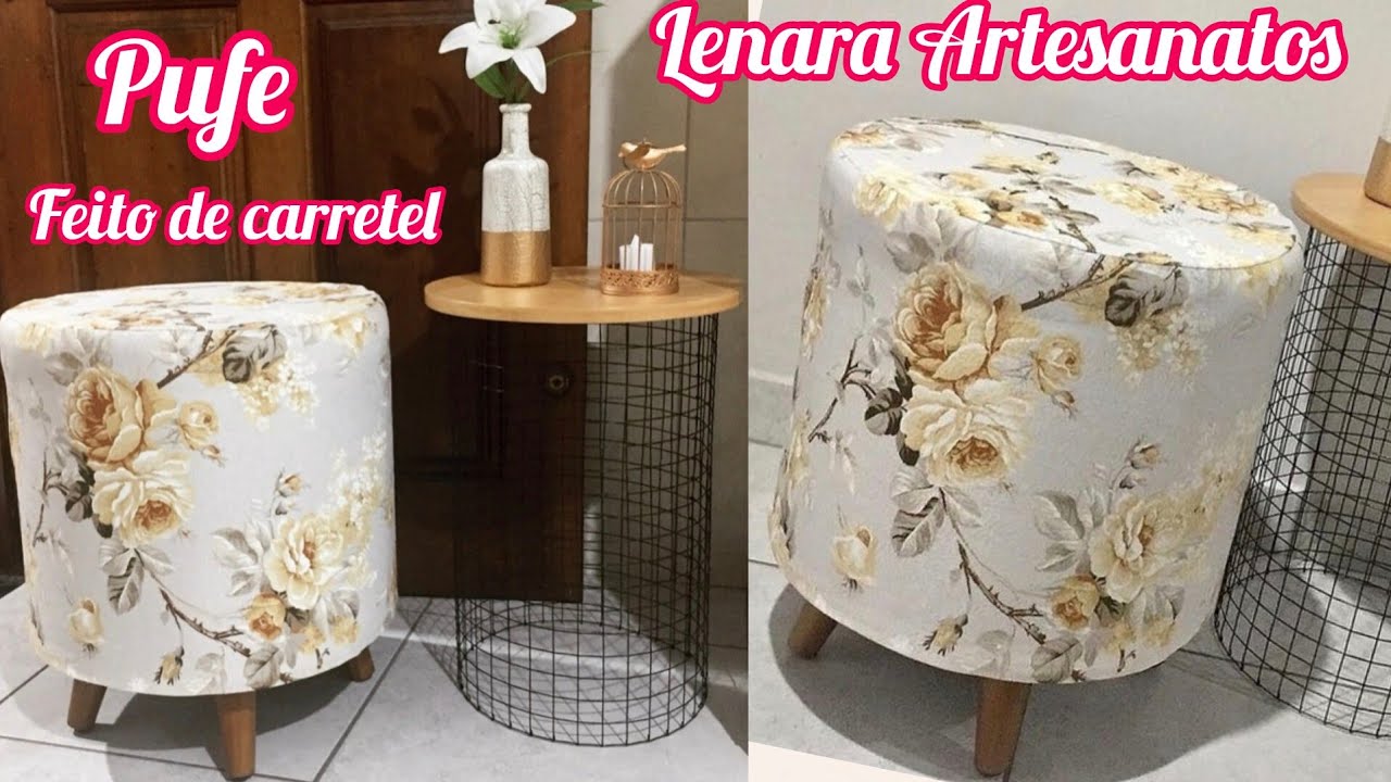 Faça você mesmo pufe estilo farmhouse com reciclagem 
