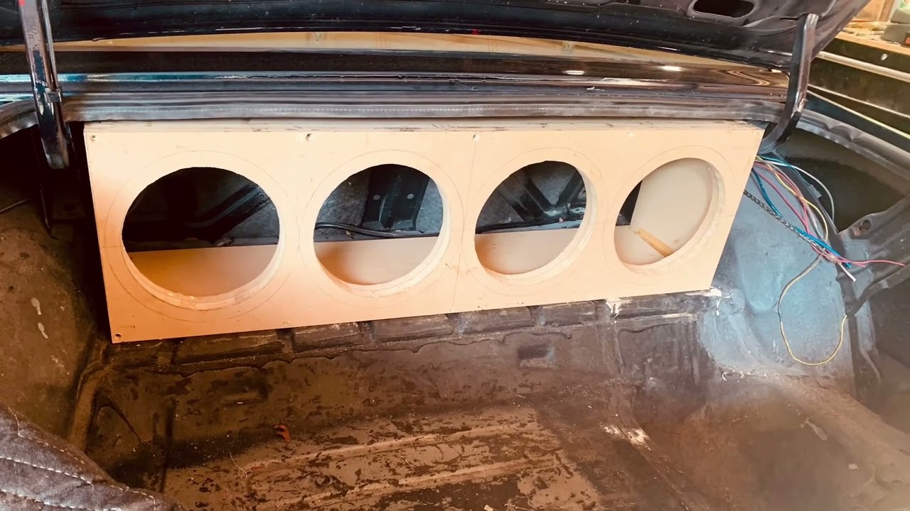 1987 Monte Carlo How- to build custom Subwoofer box for 4 10 inch subwoofers & custom trunk panels