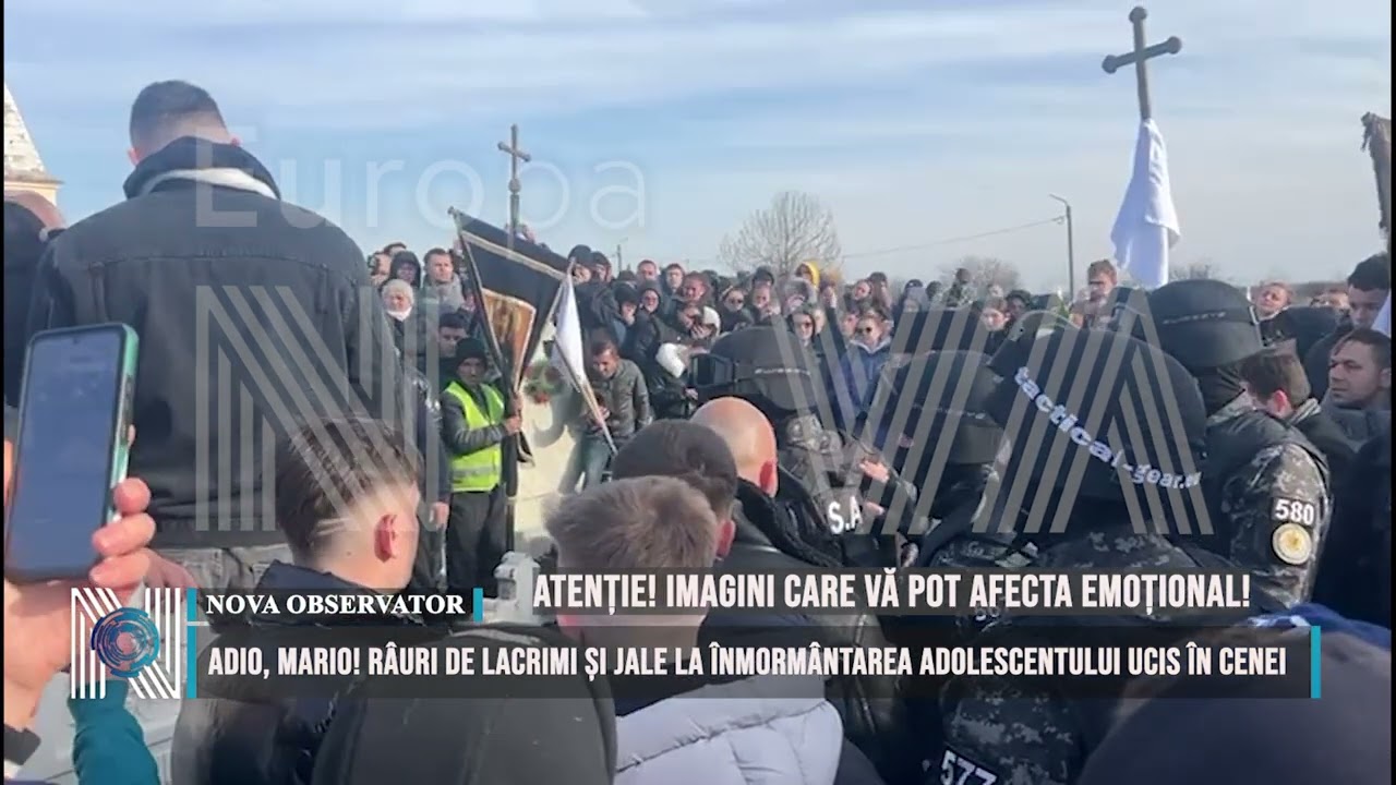 ADIO, MARIO! Râuri de lacrimi și jale la înmormântarea adolescentului ucis în Cene