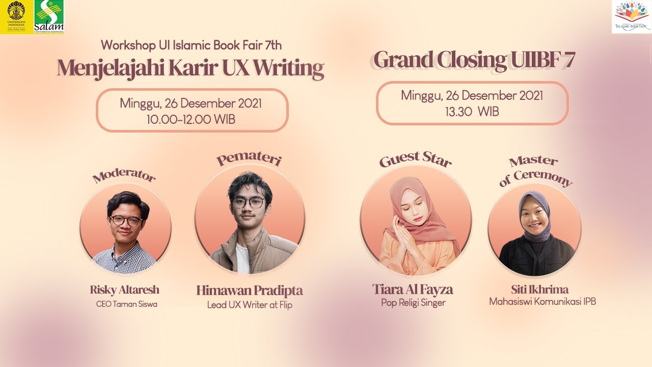 Workshop UI Islamic Book Fair 7th - Menjelajahi Karir UX Writing