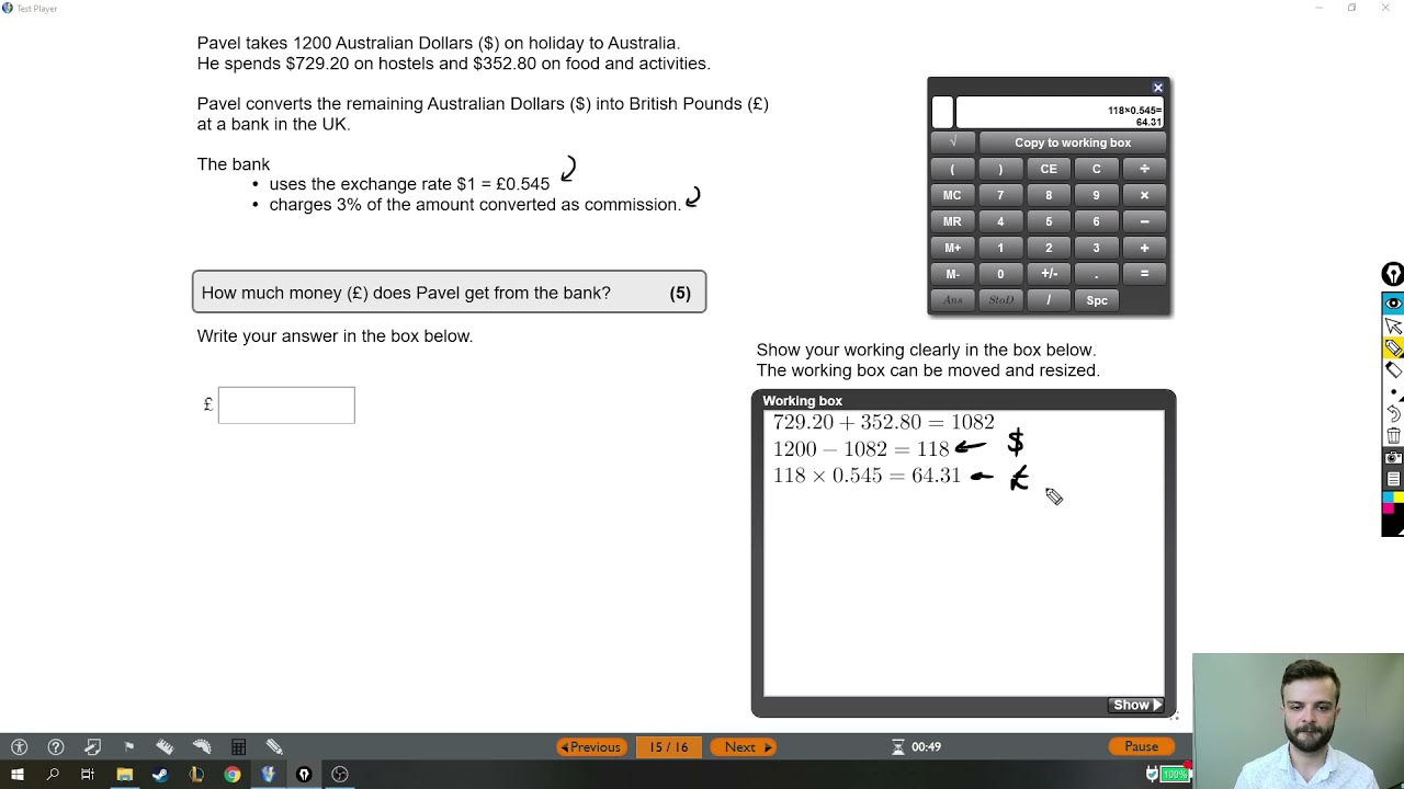 Functional Skills Maths Exam Solution - Level 2 Past Test 1 - Question 15