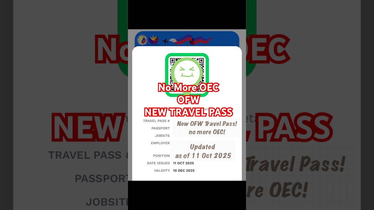 New OFW TRAVEL PASS - No More OEC