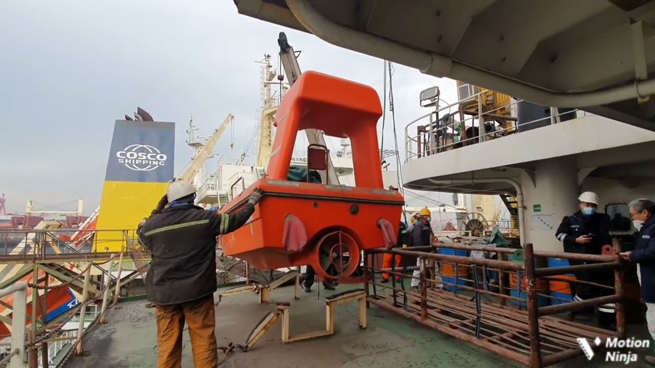 Davit and Rescue Boat Load Test at Dry Dock...