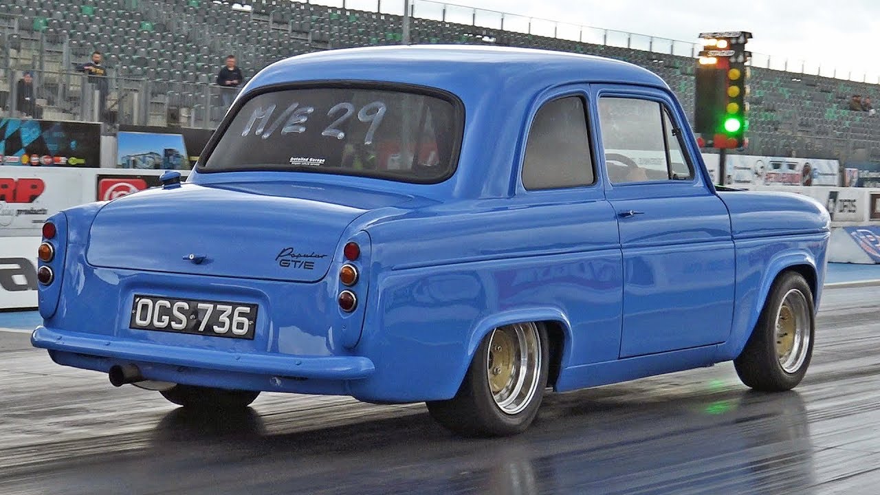 Vauxhall C20XE Powered Ford 100e at Santa Pod Raceway
