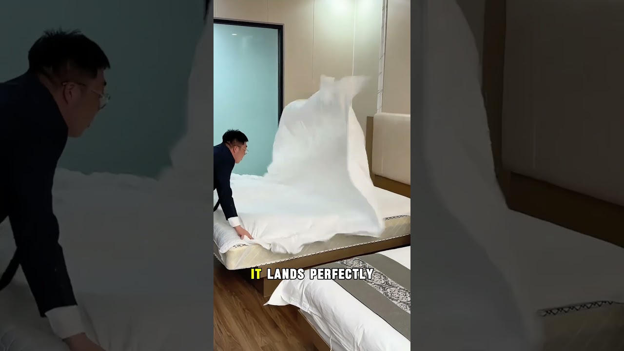 Hotel Secret Perfect Bed in Seconds! 🛏️ #HotelHa #lifehacks