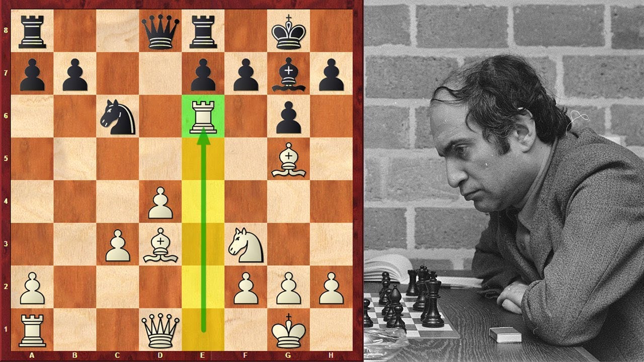 Absolutely Insane Double Rook Sacrifice By Mikhail Tal