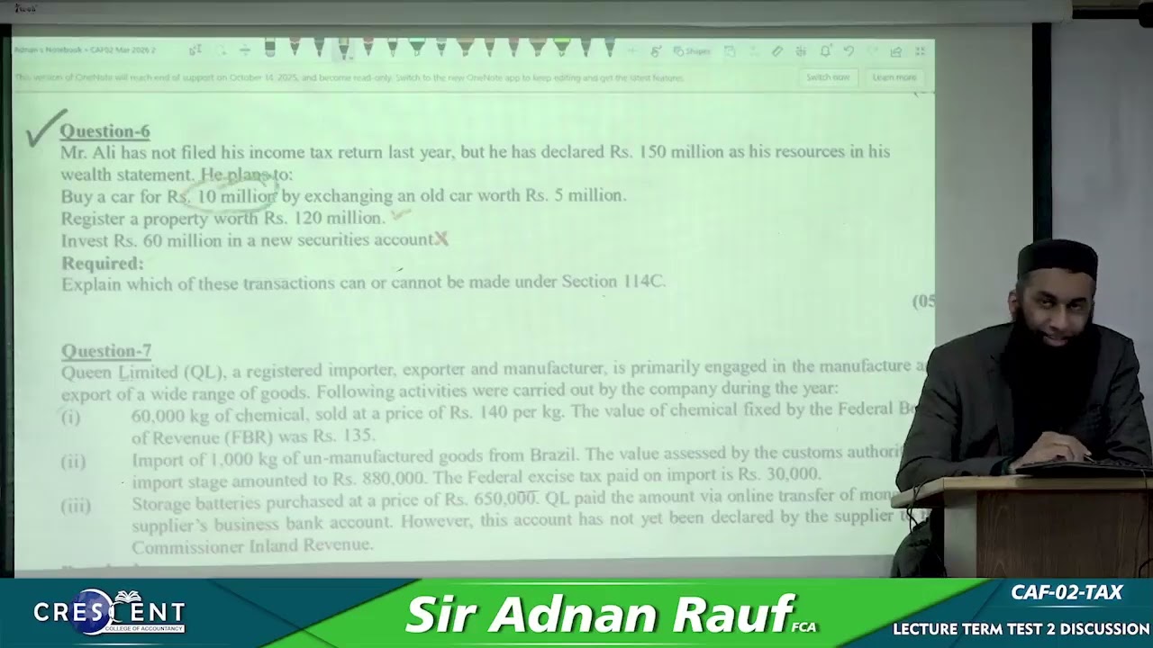CAF 2 Sir Adnan Rauf Lecture Term Test 2 Discussion