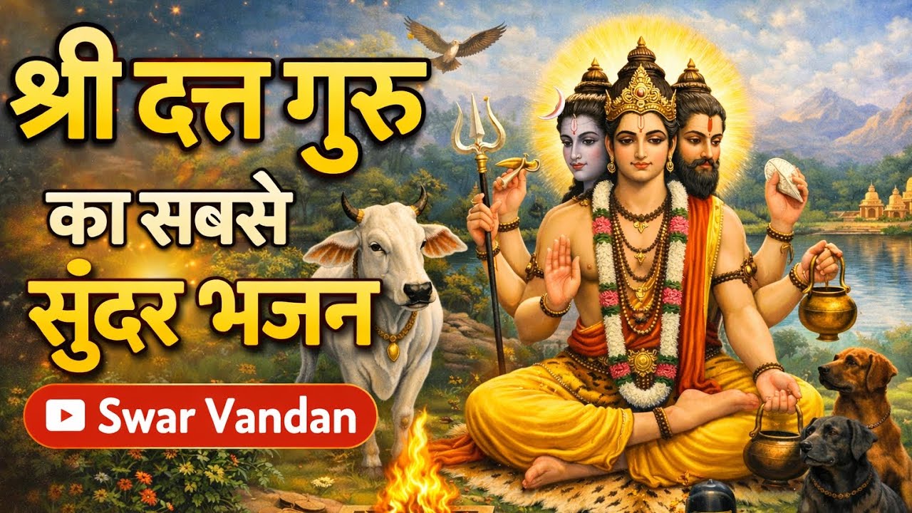 दत्त गुरु का सबसे सुंदर भजन: तीन रूप और एक ही काया | Shri Gurudev Datta Bhajan | Swar Vandan #Bhakti