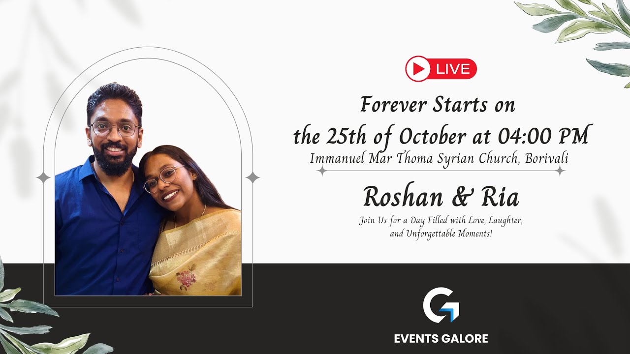 Roshan & Ria Wedding | Live Stream