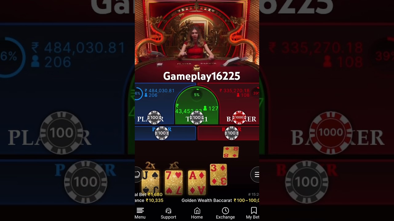 Good win with a Pair of 4&rsquo;S #casino #baccarat #speedbaccarat #money #1xbet #lucky #winning #classic