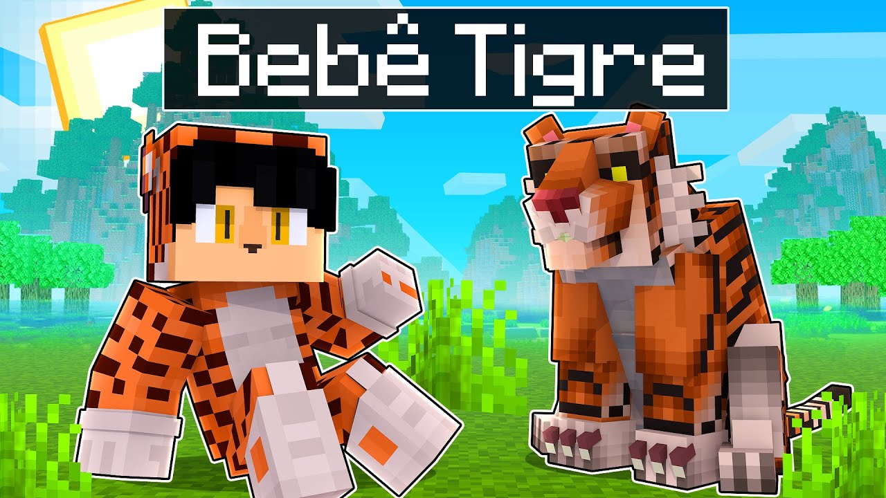 NASCI como um BEBÊ TIGRE no Minecraft
