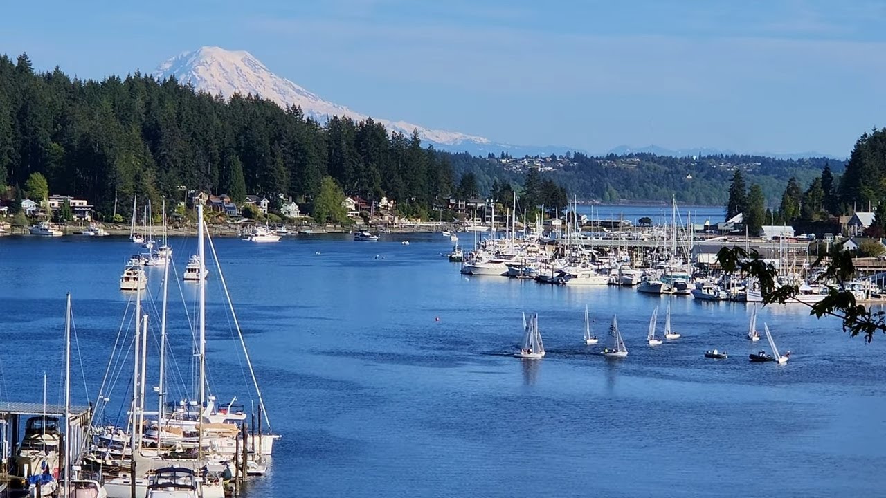 Mount Rainier Overlooks Gig Harbor Marina | Relaxing Jazz