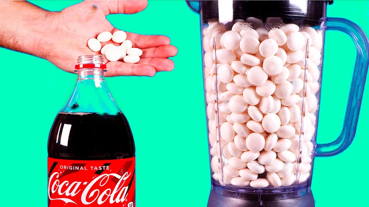 Coca cola and mentos in blender