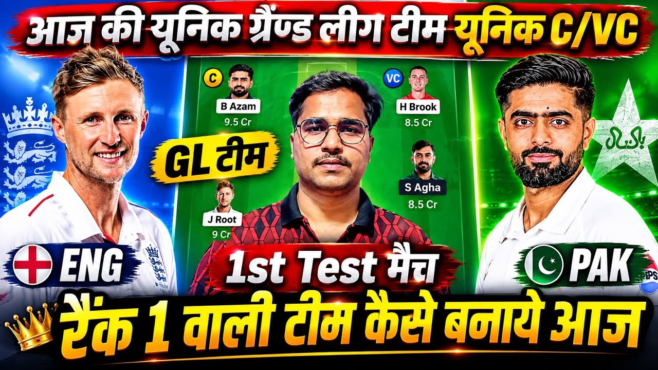 ENG vs PAK Dream11 Prediction, England vs Pakistan, ENG vs PAK 1st Test Dream11