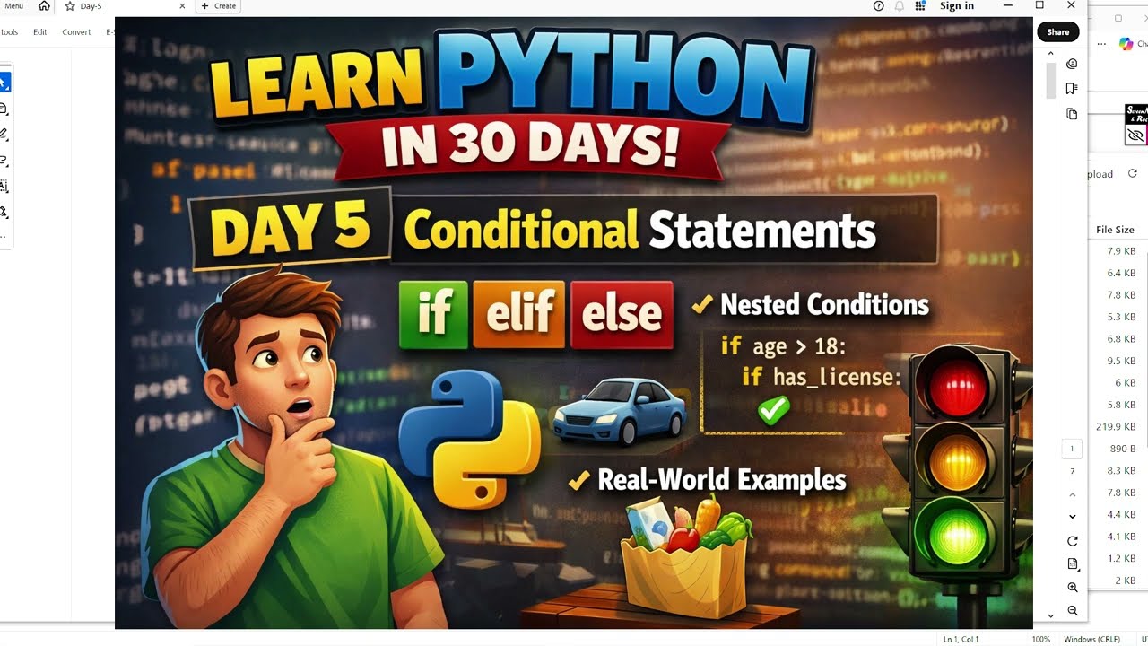 Изучите Python за 30 дней: День 5 — Условные операторы if, elif, else