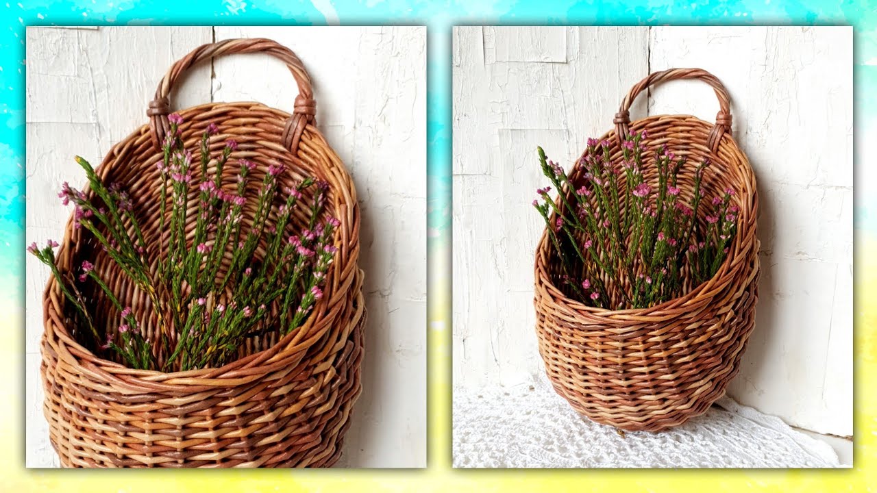 Овальный Doorbasket корзина из газетных трубочек - подробный МК!