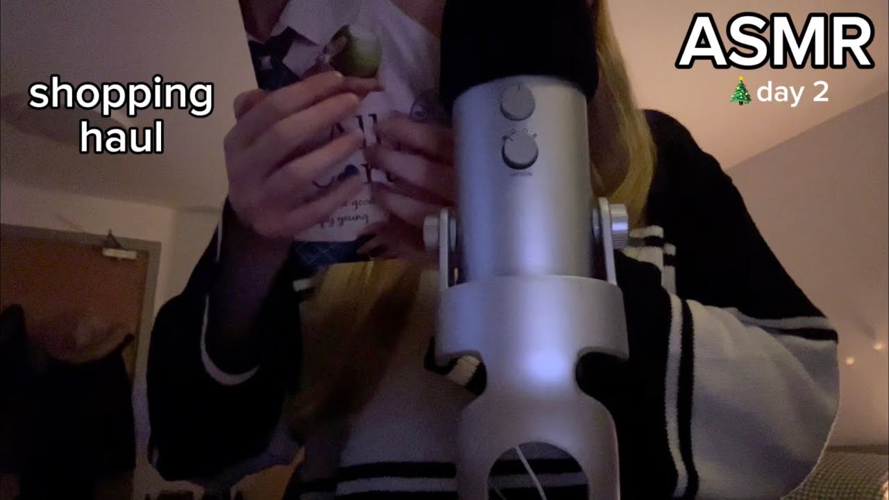 ASMR shopping haul (books, makeup & more) 🎄day 2