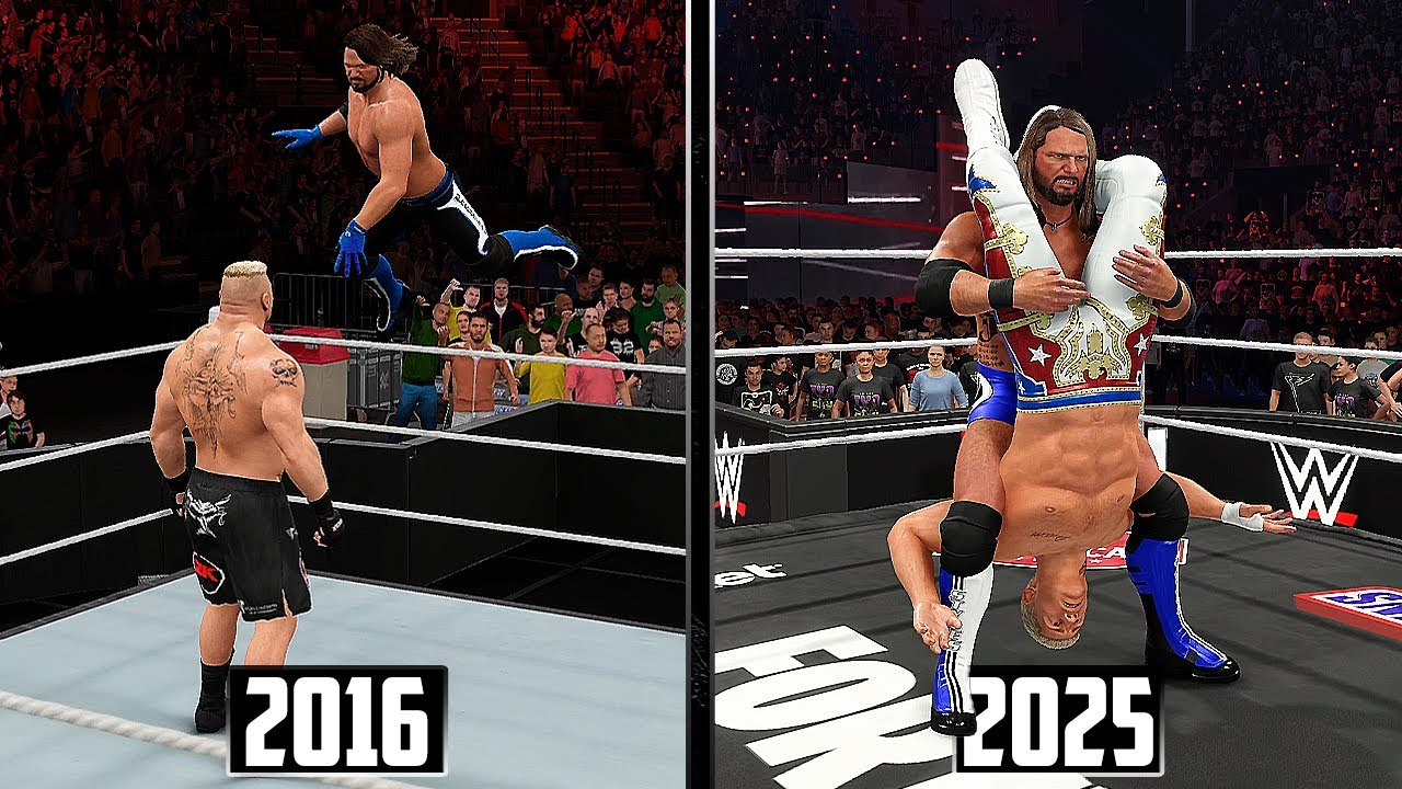 Эволюция стилей Эй Джей в играх WWE! (WWE 2K17 &ndash; WWE 2K25)