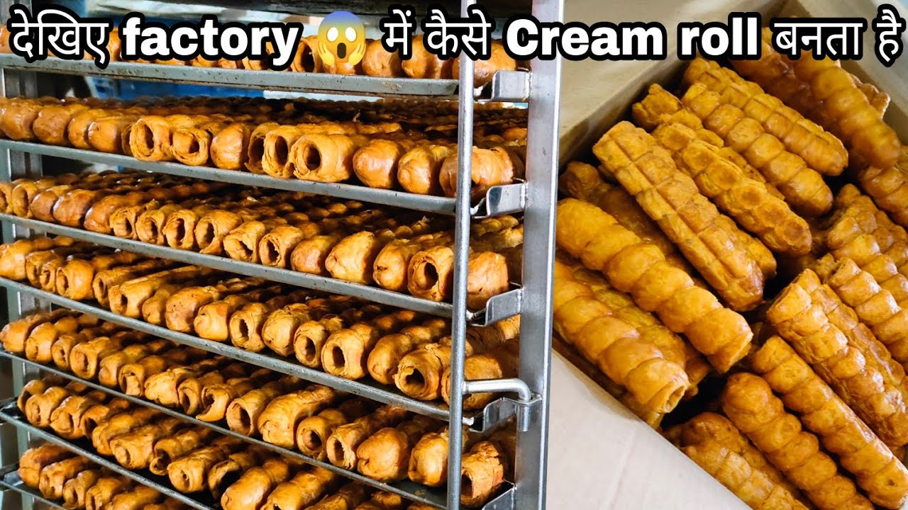 Shandar bakery || mega factory || देखिए factory में cream roll कैसे बनता है #thefoodienikhil