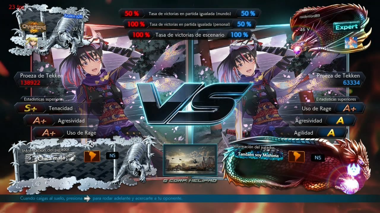 141_1 Kunimitsu (Anakin x24) Vs (raidenlord89) Kunimitsu - Tekken 7 ( Uchiha x24) Online sin Grafica
