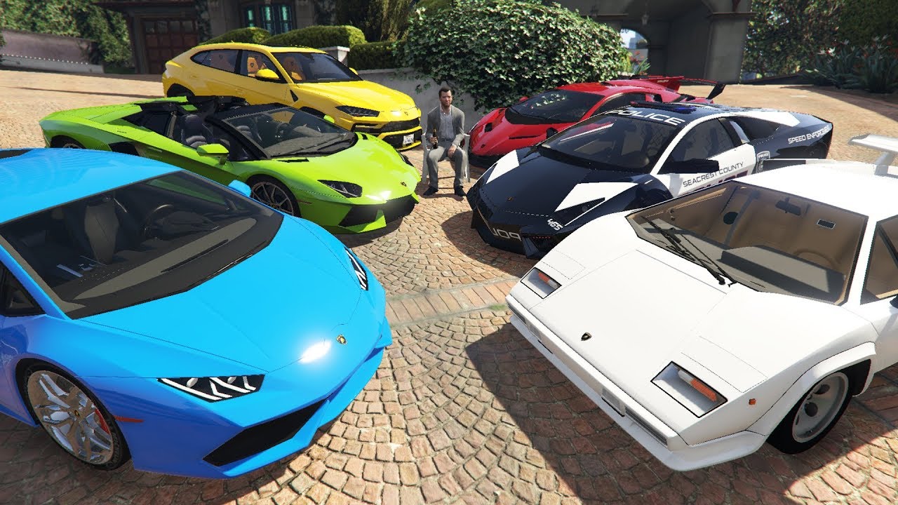 Доставка автомобилей Lamborghini к дому Майкла в GTA 5 (реальные автомобили)