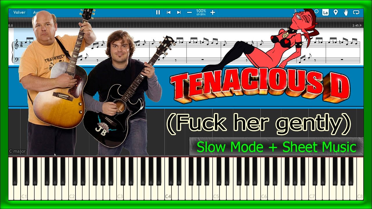 FUCK HER GENTLY 🤘 Tenacious D 🎸 [Slow + Sheet Music] (PIANO TUTORIAL) 🎹 #199