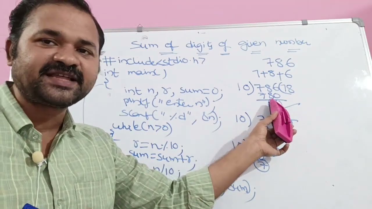 C program to print Sum of digits of a given number in Telugu || C programming language in Telugu