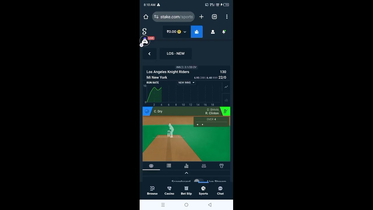 Mlc League Live Score LAKR VS MI NEWYORK