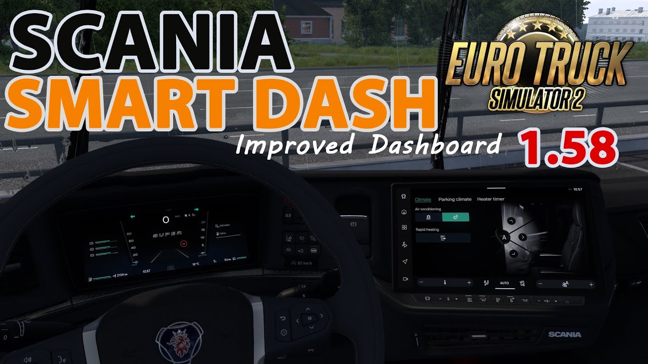 ETS2 - Scania R & S Smart Dash Improved Dashboard Mod 1.58