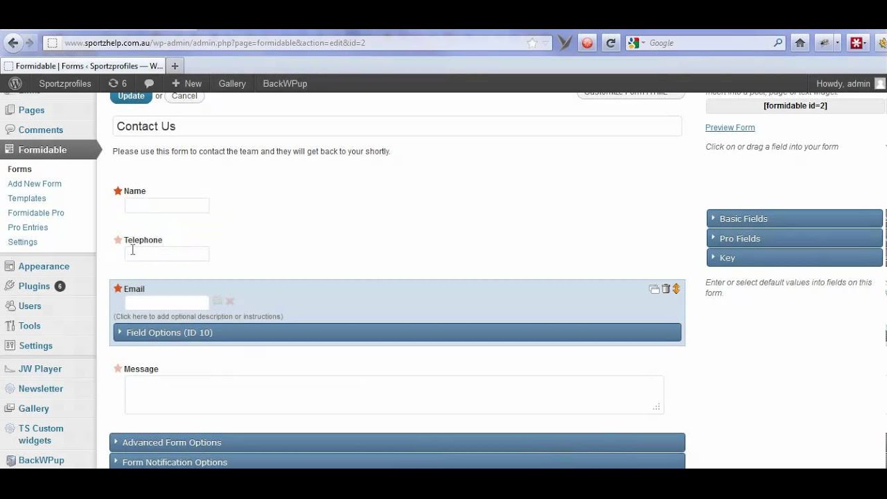 Add a contact form