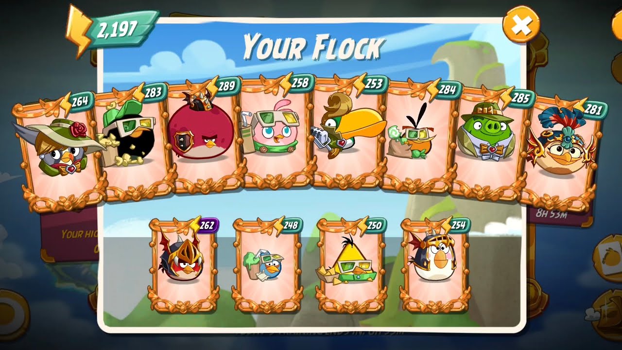 MEBC without Bonus Birds, 7 rm - No Red, Blues,Chuck,Matilda - Mighty Eagle Bootcamp, Angry Birds 2