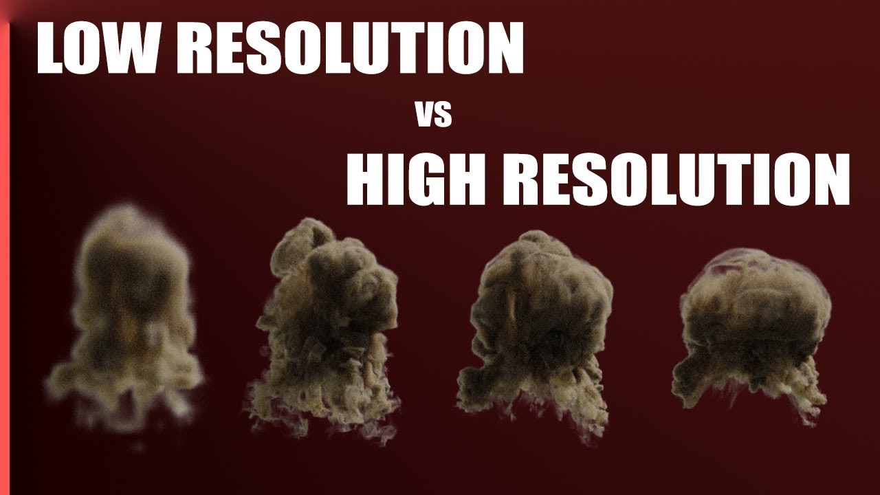 Smoke Resolution Comparison with Blender