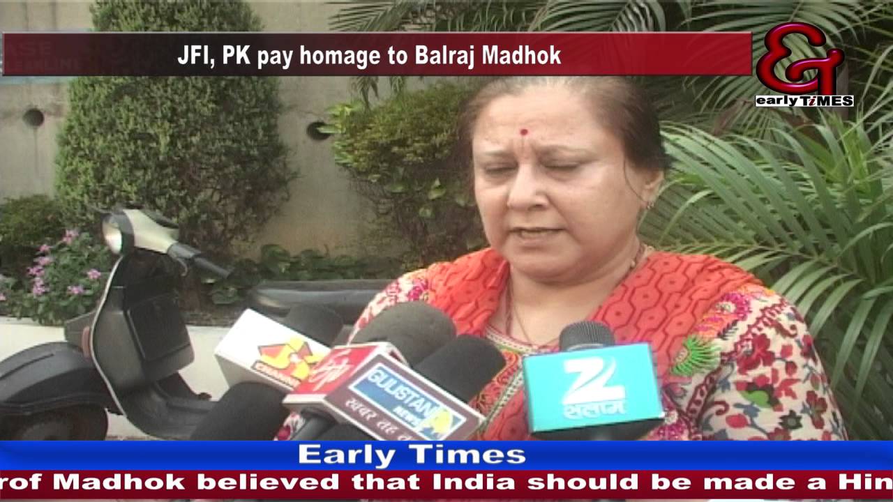 JFI, PK pay homage to Jan Sangh doyen Balraj Madhok