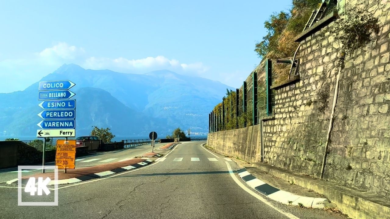 Lake Como Sunset Drive (In-Car 4K) | Autumn Evening Relaxation Italy