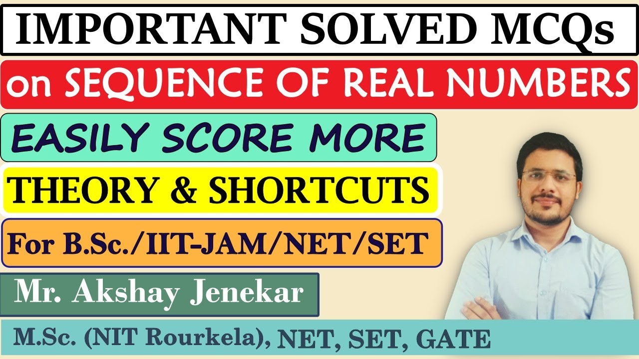 Solved MCQ on Sequence of real numbers | Real Analysis | BSc Mathematics | Advanced Calculus | SET