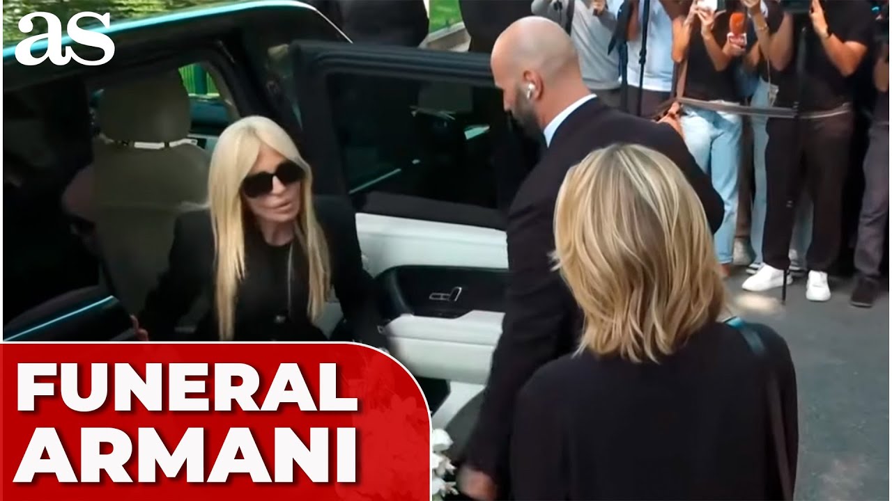 DONATELLA VERSACE pays respects to LATE GIORGIO ARMANI in Milan