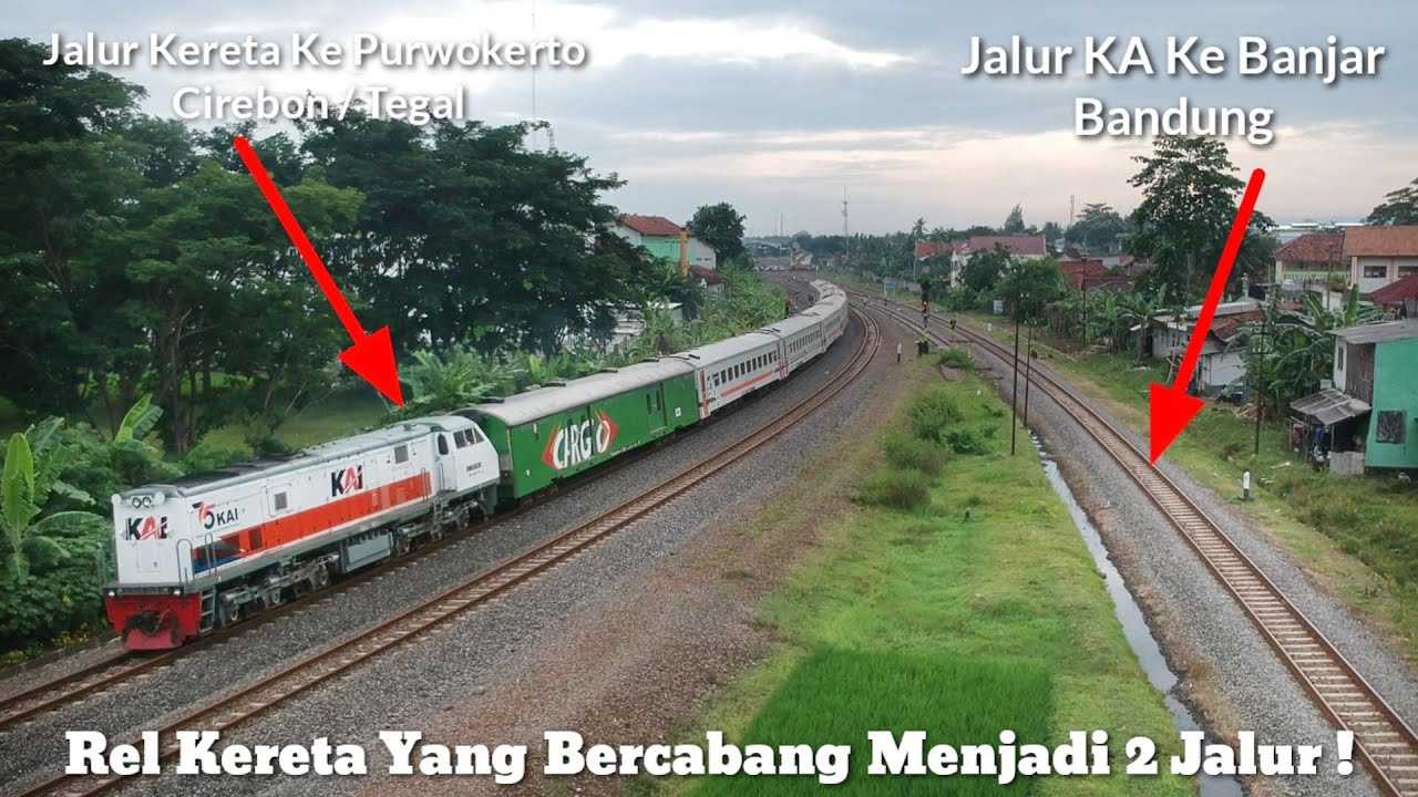 REL KERETA SIBUK YANG BERCABANG MENJADI 2 ! Stasiun Besar Yang Melayani BANYAK KERETA API.