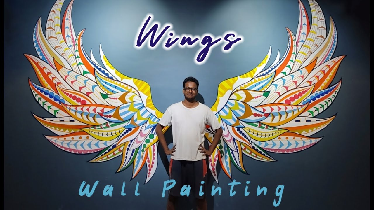 Angel Wings Wall Painting | wall painting for beginners | time lapse