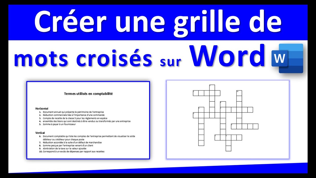 Créer une grille de mots croisés sur Word