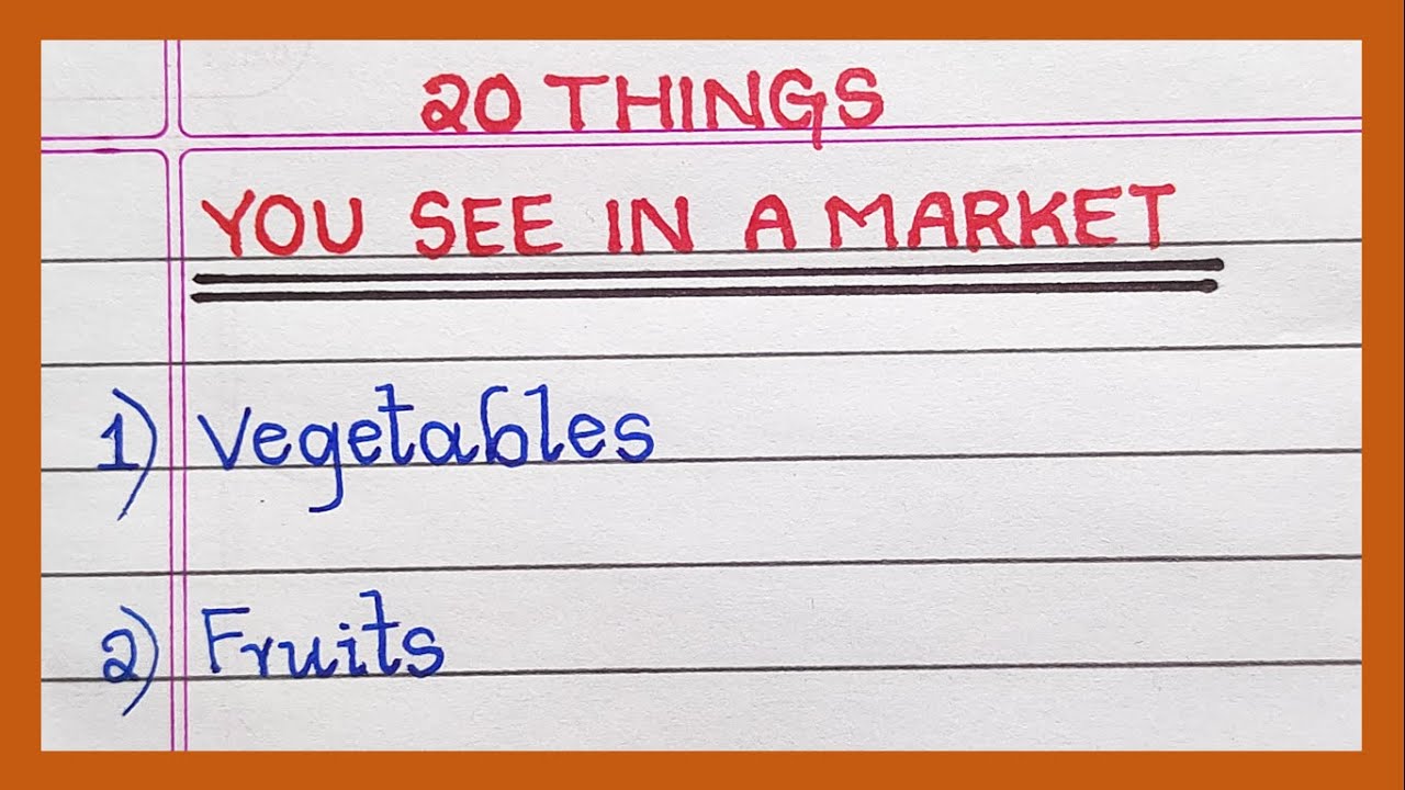 Things you see in Market | 20 Things you see in Market in English