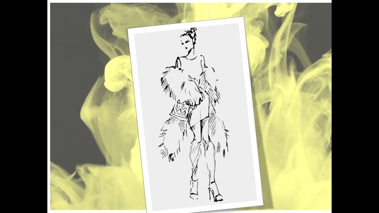 Фешн зарисовка - процесс | Fashion sketch - process #illustration #fashionart