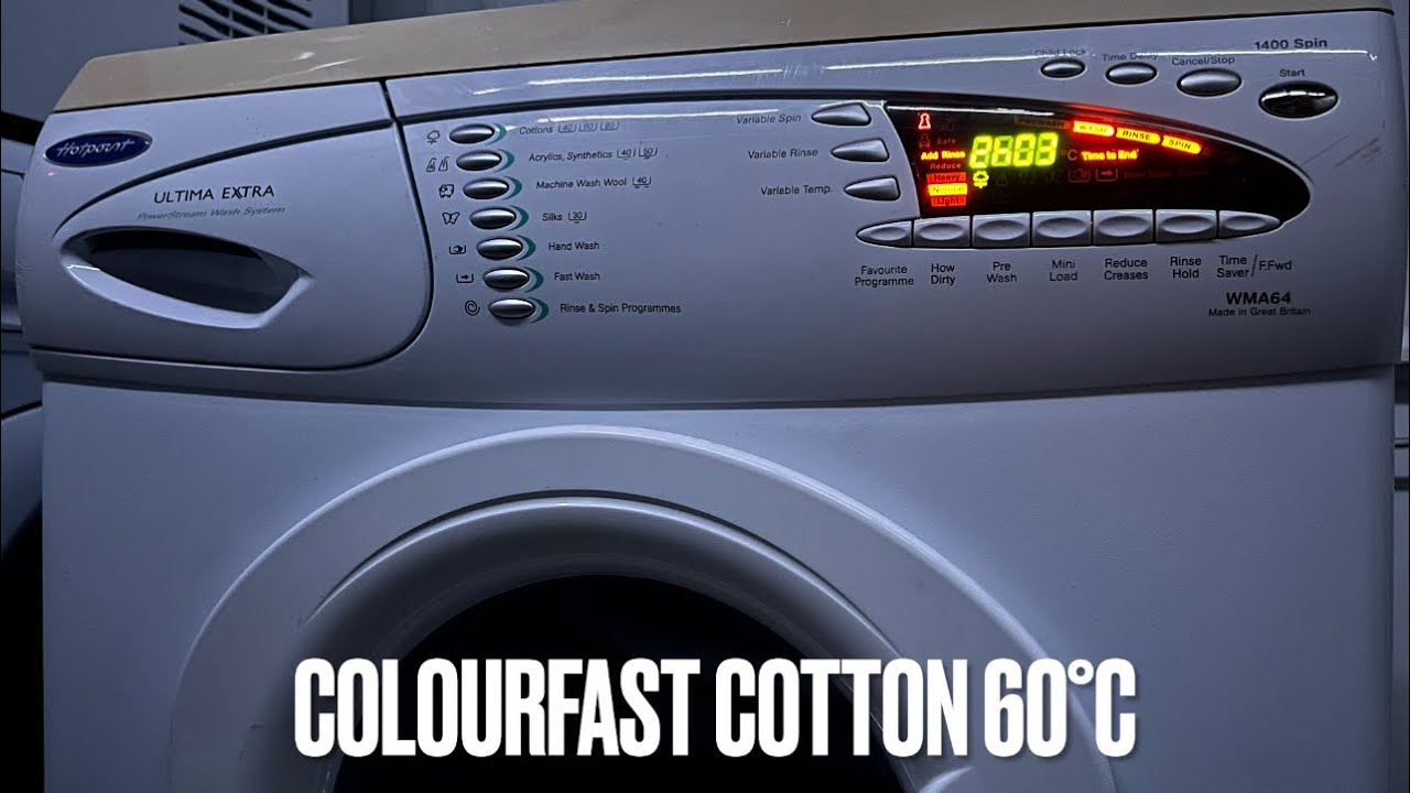 Hotpoint Ultima Extra WMA64 - Colourfast Cotton 60°C