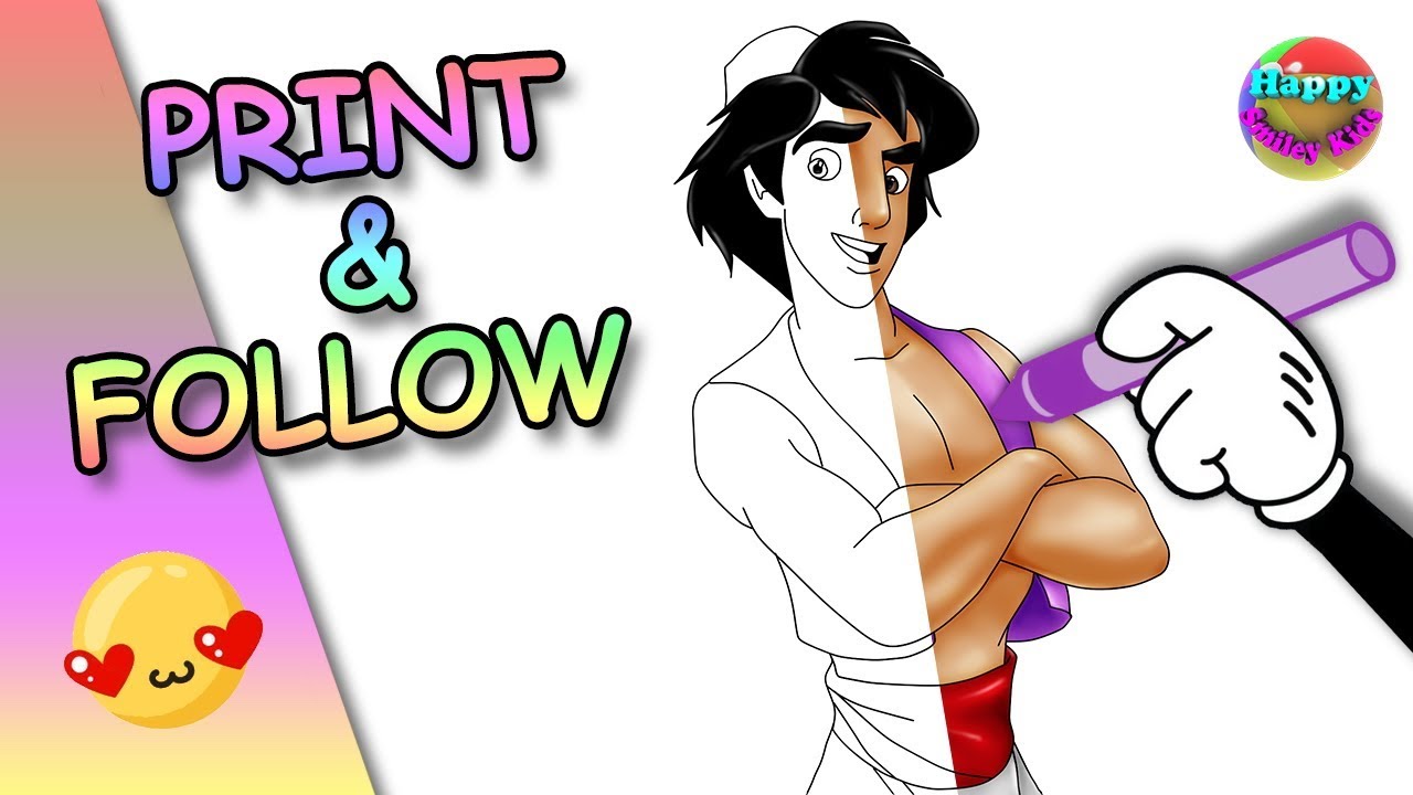 COLORING BOOK PAGES TO PRINT 🎨 ALADDIN 💙❤️️💛