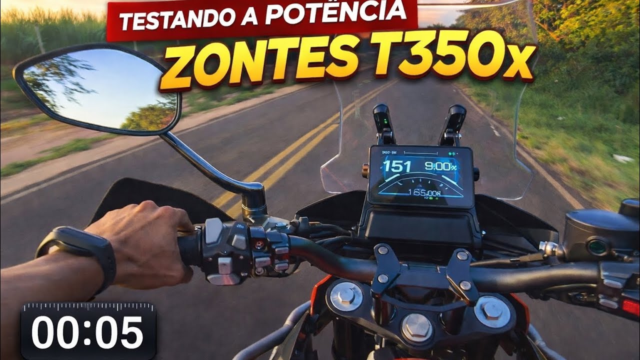 Testando a potência da ZONTES T350x  ( quantos segundos ela chega de 0 a 100 ) #topspeed
