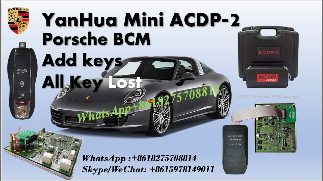 Porsche BCM IMMO  Add Spare key or All Key Lost by using Yanhua Mini ACDP-2