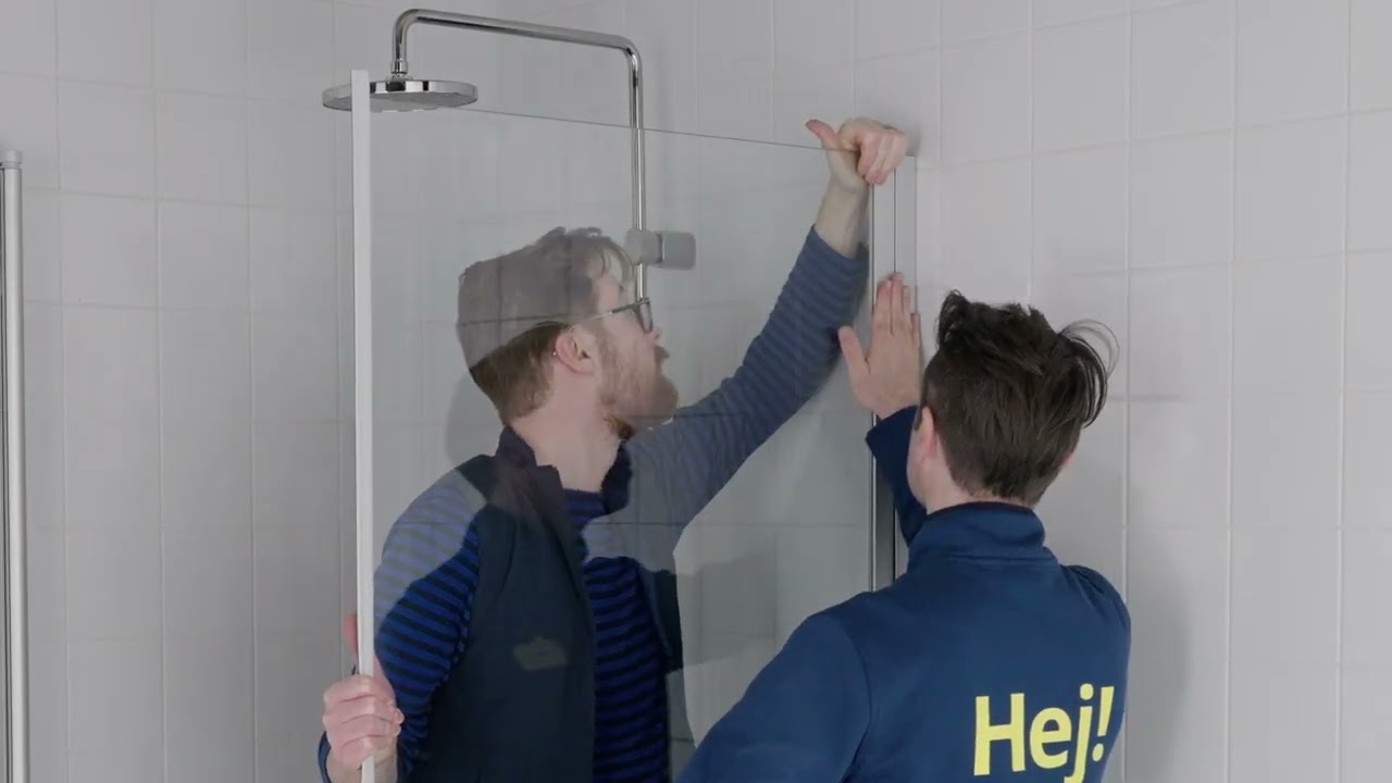Een douchewand installeren met een deur en muur - IKEA